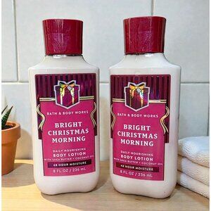 2 New Bath & Body Works Bright Christmas Morning Body Lotion 8 Oz Shea Butter
